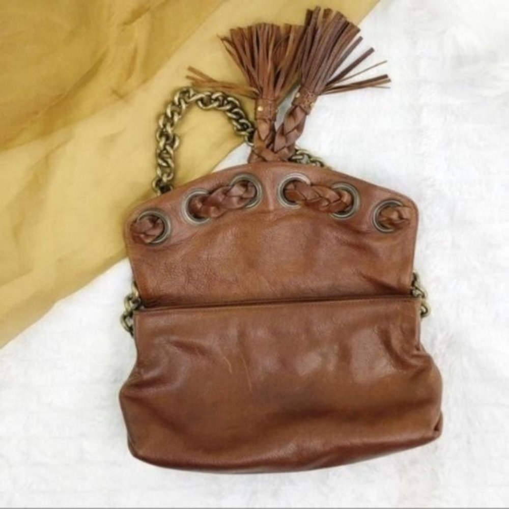 KOOBA Tan Leather Shoulder Baguette - Picture 5 of 8